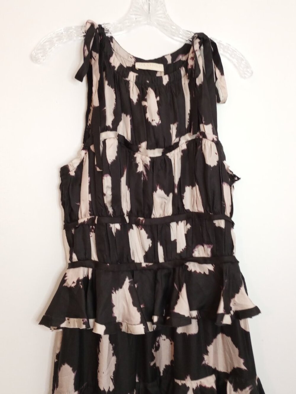 Ulla Johnson Serafina Noir Blur Tiered Silk Gown - Picture 6 of 17